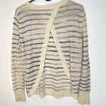 Pam & Gela  Wool Blend Striped Open Back Sweater Size L Photo 3