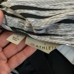 Athleta ‎ Black White Striped Criss Cross Halter Neck Dress Photo 2