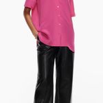 Aritzia Silk Short Sleeve Blouse Photo 1