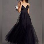 Hutch NWT  Anthropologie Lucia V-Neck Tulle Maxi Black Dress Size 6 Photo 12