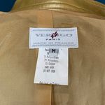 Vertigo Vintage 90s Gold Faux Leather Moto Biker Jacket Photo 3