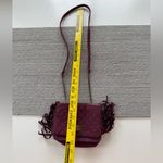 Art Class  Burgundy Quilted Faux Suede Fringe Mini Bag Purse Crossbody Photo 6