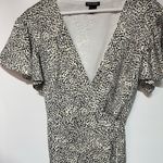 Club Monaco  Geovanna Wrap Dress 6 Mini Leopard Print Flutter Sleeve Suze… Photo 12