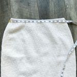 Carlisle  Collection Designer Wool Cream Pencil Skirt Woven Textured Off White 8 Photo 5