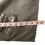 IRO Olive Green Denim Moto Biker Jacket Zippered Pointed Collar size 2 Photo 2