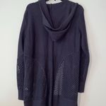 Vera Wang Women’s Simply  hooded open front cardigan sweater duster large purple Photo 3
