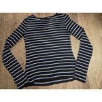 BAILEY 44 Striped Top Blouse Long Sleeve Black Blue white Medium Made in USA Photo 6