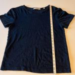 Vince  100%Linen navy blue Tshirt, short sleeve, round neckline size M women’s Photo 3