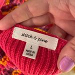 🦋🍭EUC Strriped Knit Crop Tank Top Tie Back Festival Boho Crochet Size L 🩷🧡💜 Multiple Size L Photo 2