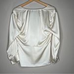 Theory  Cream Twist Blouse in Satin Size 6 Photo 8