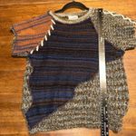 Vintage Midnight Blues Patchwork Sweater Brown Photo 5