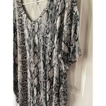 Anydoll Snake Print V Neck Tunic Top Women's 2XL Work Career Animal Daily Shirt Black Size XXL Photo 1