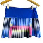Lucky In Love Neon Glow Skirt Womens Size Small Blue Pink Striped Tennis Photo 4