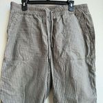 James Perse  Utility Pull On Green Khaki Stripe Cropped pants size 3 large Photo 1