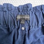 Banana Republic Banana Republic Womens Size 12 Navy Blue Elastic Waist Pants Cotton Linen Blend Photo 7
