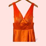 Source Unknown Stunning tangerine dream velvet deep v satin maxi dress mesh side panel ballgown Photo 2