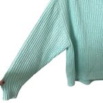 Free People Swim Too Deep Oversized Turtleneck Sweater Aqua Small Photo 3