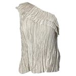 Ulla Johnson  Cream Pleated Ravenna One-Shoulder Blouse Photo 1