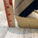 Charleston Shoe Co. Women's Espadrille Wedge Sandals Navy Tan Size 7M Stretch Blue Photo 7