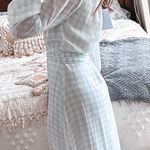 WAYF Blue Patterned Wrap Dress Photo 3