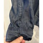 Banana Republic Factory 100% Lyocell Chambray Button Up Shirt Ruffle Hem Small Photo 2