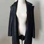 Love Token Trench Coat Women Black XS Olga Croc Pockets Waist Tie EUC Photo 5