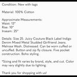 Juicy Couture Black Label Distressed Jeans Sz 25 Host Pick 5/23! MSRP: $150 Photo 7