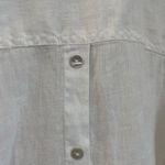 Tahari  3X White 100% Linen Blouse Mother-of-Pearl Button Back Oversized Fit Photo 5