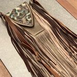 Hide Junky Metallic bronze and accents in turquoise and brown embossed crossbody purse Photo 5