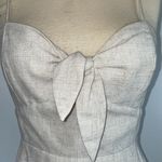 American Threads Cream Linen Tie Mini Dress Photo 2