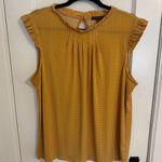 Adrianna Papell  Sleeveless High Neck Blouse Yellow Polka Dot Photo 0