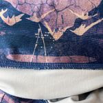 Kyodan  Floral Bamboo Mountain Landscape Athletic Purple Leggings XS X-Small Photo 91