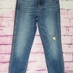 J.Crew  9" VINTAGE STRAIGHT DISTRESSED  RAW ANKLE BLUE WASH JEANS 25 Photo 0