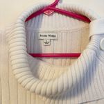 Studio Works  Turtleneck Button Angled Neck Ribbed Knit Sweater Cream Womens L Photo 2