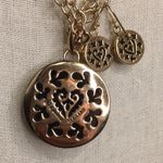 Onyx BARSE Bronze & Black Double Necklace Scroll Cage Pendant Earrings & Ring Photo 4