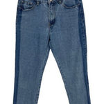 Momokrom  Two Tone High Rise Raw Hem Cropped Straight Leg Jeans‎ EU 38 Trendy Y2K Photo 0