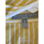 Foxcroft  Yellow White Classic Stripe Wrinkle Free Fitted Zip Front Shirt Top 12‎ Photo 7