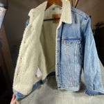 Levi's  Premium Trucker Jean Jacket Women Medium Blue Denim Adult Quilted Classic Photo 2