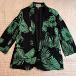 Skies Are Blue  navy tropical leaf print blazer Photo 0