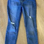 Free People Great Heights Fringe Frayed Hem Denim Skinny Jeans Size 29 Boho Photo 0