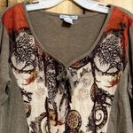Tempo Paris Boho Mixed Print Long Sleeve Top Size Medium Photo 1