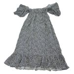 Slate + Willow Slate &‎ Willow Dress Womens Small Black White Ditsy Floral Tie Front Midi Photo 5