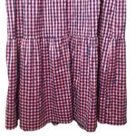 ZARA Women’s Gingham Ruffle Prairie Midi Dress Pink/Navy Blue Size Medium Photo 7