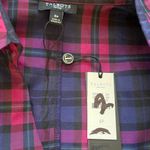 Talbots Pink and Blue Plaid Silk Shirt NEW with tags Size 6P Photo 4