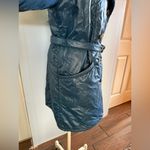 Vintage 70s Glenbrooke Mod Shiny Blue Puffer Coat Faux Fur Collar M/L Ski‎ Style Size undefined Photo 4