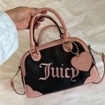 Juicy Couture Embroidered Juicy Black Pink Crossbody Bag Photo 0