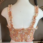 Le lis Floral Smocked Shirred Crop Top Size Medium Photo 6