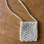 Vintage Square Beaded Woven Crossbody Bag, Cream Photo 1