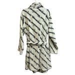 Victoria's Secret  Short Cozy Bath Robe Size XL/XXL Black White Ribbon Script Photo 3