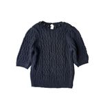 ZARA  High Collar Cable Knit Sweater With Tonal Beads & Shorts Sleeves Photo 6